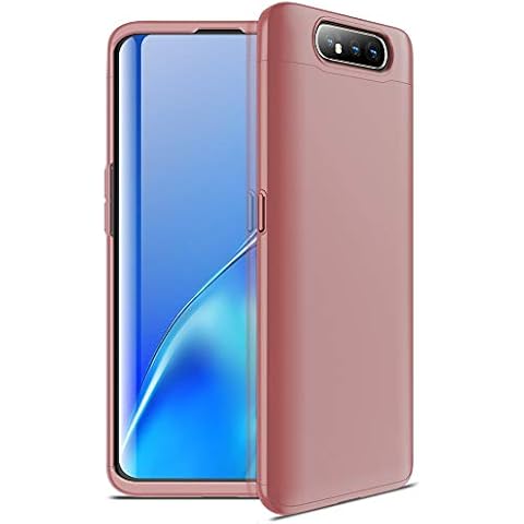 LEECOCO Galaxy A80 Case Ultra Thin 3 in 1 360 Degree Full Body Case Premium Slim Shockproof Hard PC Plastic Anti-Scratch Bumper Cover for Samsung Galaxy A90 / A80 3 in 1 Rose Gold AR Cover