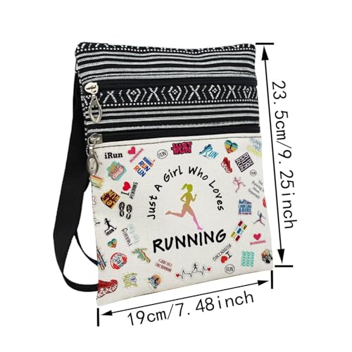 Just Love Running Messenger Bag Small Ethnic Pattern Printed Adjustable Strap Crossbody Zipper Bag Phone Bag Wallet Cute Shoulder Handbag for Golf Lovers Fans Women2