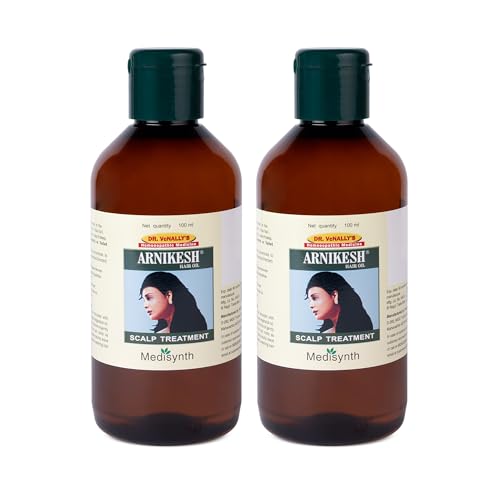 Image of MEDISYNTH Arnikesh Oil 100ml (Pack of 2) | Homeopathic Oil for Dandruff, Burning of Eyes & Loss of Sleep | Batch No. 153 | Expiry - Apr 2031