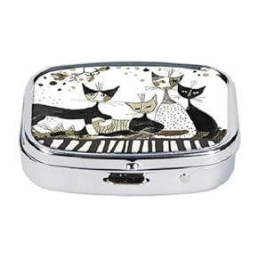 Wachtmeister Pillendoosje pillendoos van metaal voor tabletten Cats Sepia