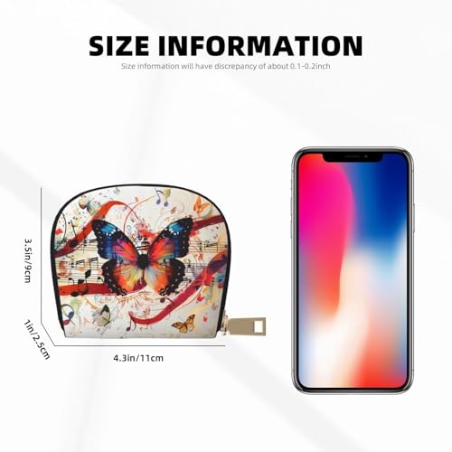 Musica Butterfly Printed Credit Card Wallet for Women Men Cute Zipper Card Cases Holder Mini Coin Purse with 12 Card Slots3