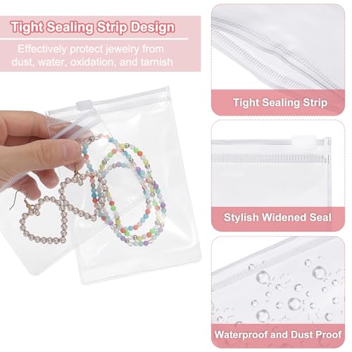 Bolsas de joyería de PVC PATIKIL transparentes con cremallera autocierre 5