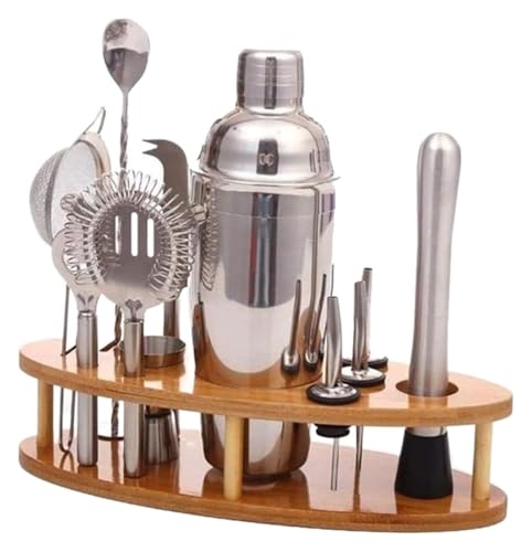 Set coctelera acero inoxidable con soporte miniatura 1