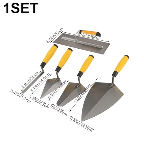 Ensemble d'outils à main pour maçonnerie et béton avec truelle à briques - 3