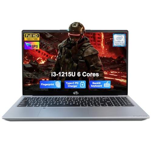 Image of NIMO 15.6 inch IPS FHD-Student-Laptop, Intel i3-1215U (6 Cores Up to 4.4 GHz, Beats R5 7520U) 8GB RAM 128GB SSD with 65W Fast PD 2-Yr Warranty 180 View Wi-Fi 6 Backlit KB Fingerprint Bluetooth 5.2 Win 11