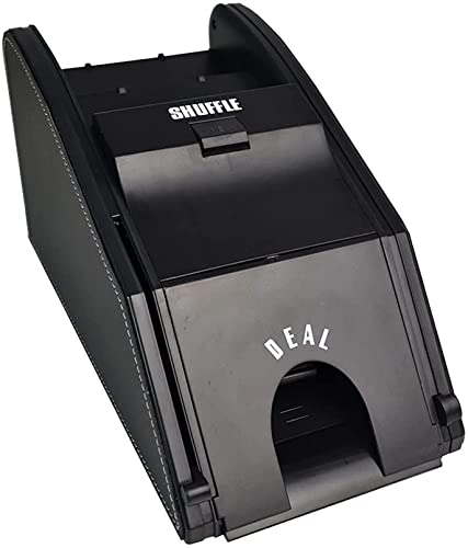 FGDFGDG Barajador de Cartas automático, 2 en 1 Profesional electrónico portátil Poker Shuffler DC/batería eléctrica Ideal para Fiesta en casa Casino Club Torneo Herramienta de Juego Cover