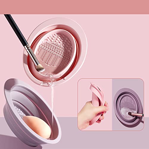 T.O.G. 3Pcs Silicone Makeup Brush Cleaning Mat Set with Net Basket Folding Portable Purple Health & Beauty | Makeup | Makeup Tools & Accessories | Brush Cleaners