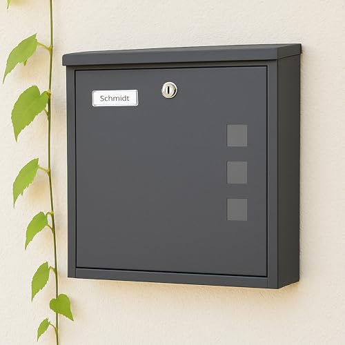 Buzón de pared con ventanillas Relaxdays en color blanco y 4 llaves de seguridad 4