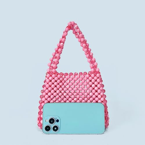 Bolso de mano cuadrado con cuentas para mujer miniatura 5