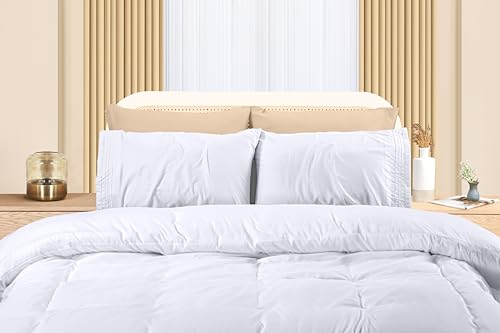 Utopia Bedding Duvet Cover - King Size Duvet Cover Set including Embroidered Pillowcases - Soft Microfibre Polyester Bedding (White) - Image 2