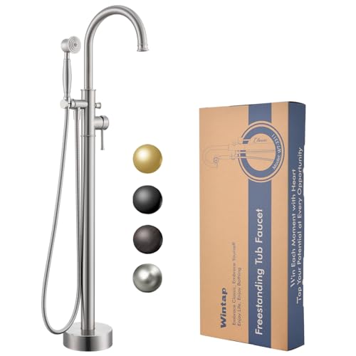 Free Standing Tub Faucet, Wintap Classic Freestanding Bathtub Faucet with Sprayer Brass Elegant...