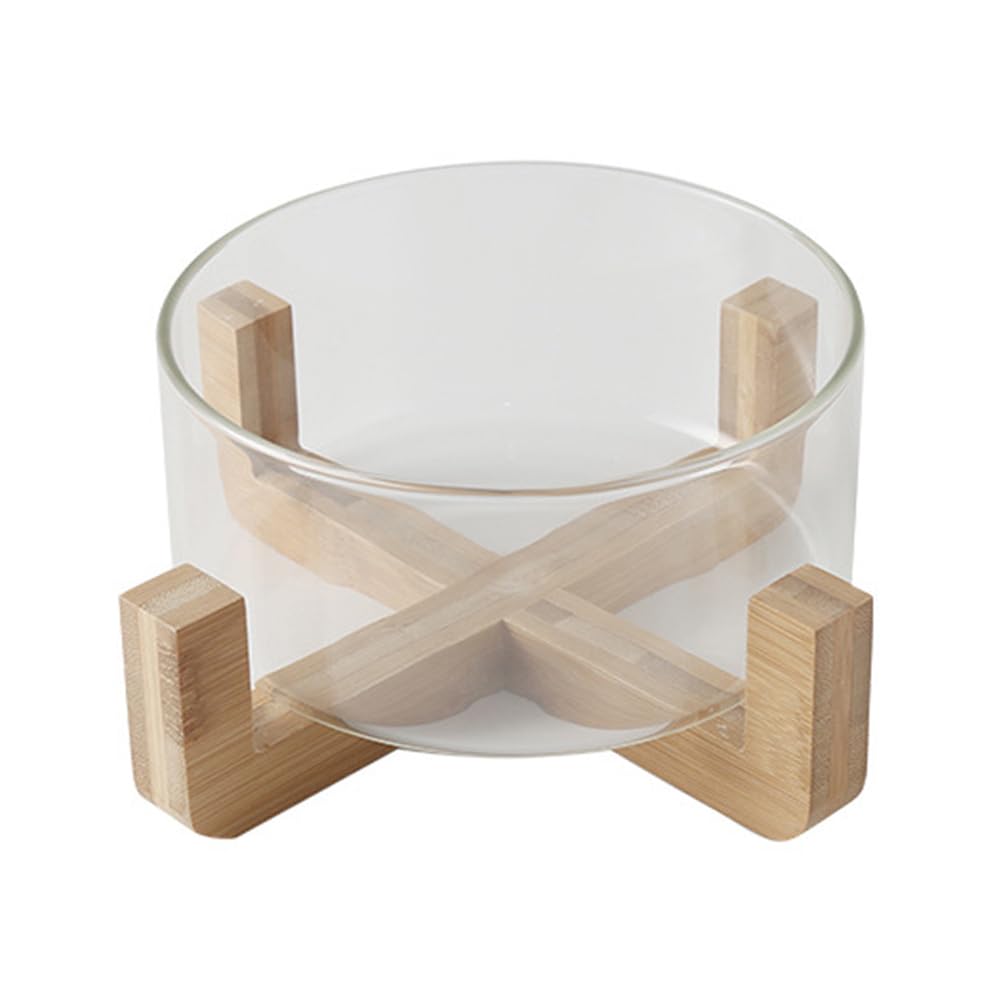BESTonZON 2 Pièces Bol à Salade De Fruits Bol: Verre Avec Support En - Gamelle Chat Chien Gamelle Chat Surélevée Avec Support Et Pieds Verre