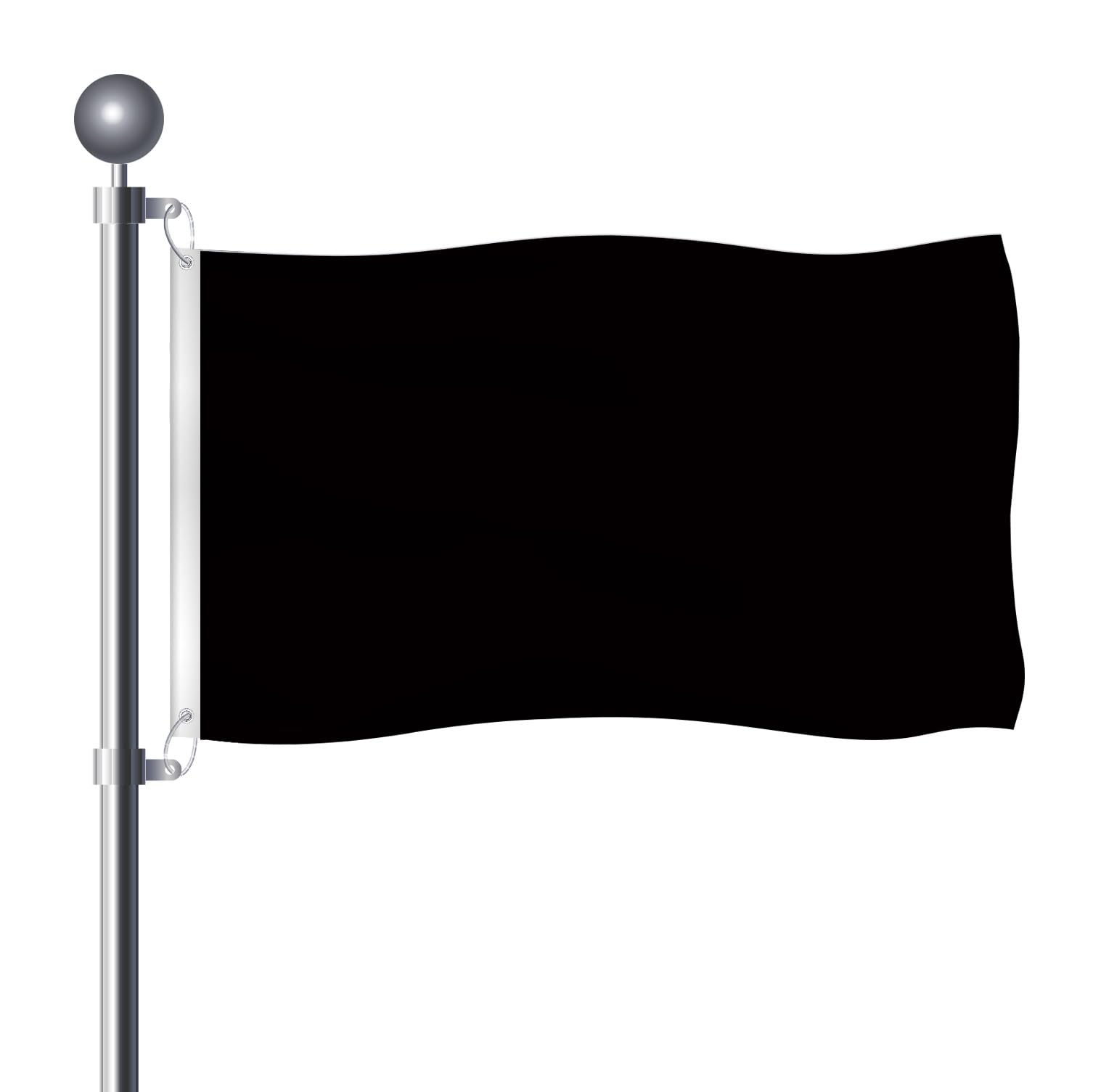 5ft x 3ft Black Flags and Banners Pennant Double Stitched Vivid Color Plain Black Flags Polyester Decoration for Garden Room Game Parade Sport Events Festival Party 90 X 150cm with Brass Grommets