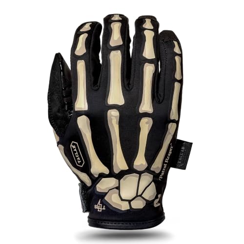 TACLAB Patrol Reaper Warm Skeleton Gloves - Reinforced Grip 295GSM Flexible for Hiking Outdoors Hunting Airsoft Paintball Cycling Motorcycle Multipurpose (Black Large)