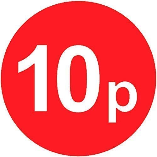 Pack of 500-20mm Price Stickers - Choose from 10p to £15 - Bright Red - Many Prices to Choose from (10p - Red)