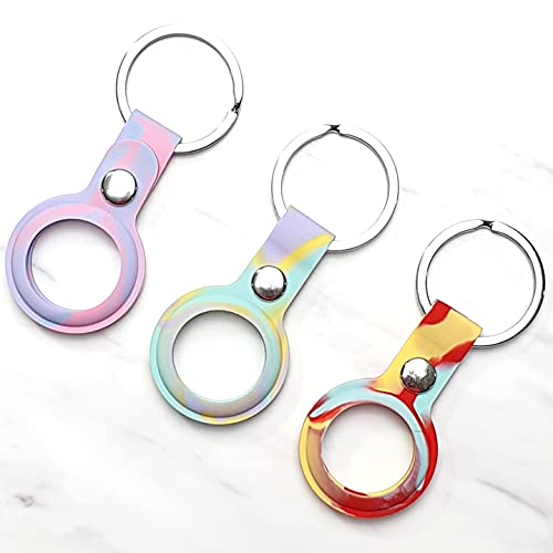 Image of Riggear Silicone Key Ring Holder Case Cover Compatible with Apple Airtag (Multicolor 2)