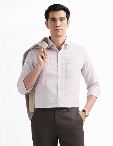Image of Arrow Checked Slim Fit Mens Formal Shirt - Cotton, Breathable & Comfortable, Full Sleeves Shirts for Men