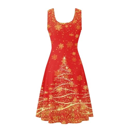 Image of Dreaweet Casual Sleeveless Dresses for Women Girls, Round Neck Tank Dresses with Pockets Summer Sundress Size XS-4XL