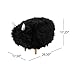 Christopher Knight Home Kamla Furry Yak Ottoman, Black, Natural Finish