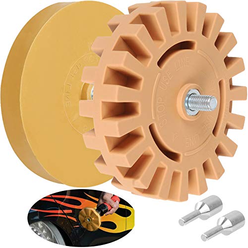 AConnet 2 Pack Eraser Wheel Decal Remover Rubber Eraser Wheel for Removing Pinstripes, Stickers Decals, Car Decal Remover Boat Decal Adhesive Remover