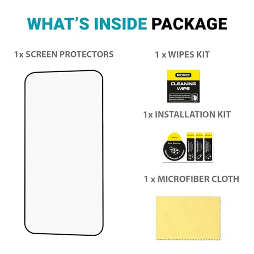 Image of POPIO Military-Grade Gorilla Tempered Glass for Oppo Reno 15 Pro /Reno 16 | 9H Hardness, Edge-to-Edge, Bubble-Free