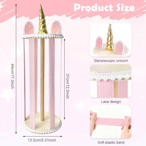 Image of HASTHIP Hair Clip Organizer for Girls Unicorn Bow Holder for Girls Cute Baby Hair Bows Clips Organizer Stand Accessories Organizer Display Rack for Baby Nursery Toddler Kids Room Decor