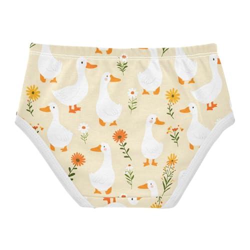 Cute Swan Flowers Floral Yellow Toddler Girls's Underwear 2T 23018902
