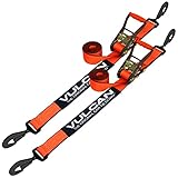 VULCAN Car Tie Down with Twisted Snap Hooks - 96 Inch, 2 Pack - PROSeries - 3,300 Pound Safe Working...