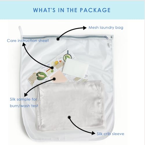Image of PROMEED 100% Mulberry Silk Crib Sleeve for Baby Hair Loss Prevention, Premium 23 Momme Natural Silk Bassinet Sheet for Bassinets /Cradles /Cots /Cribs (Light Grey)