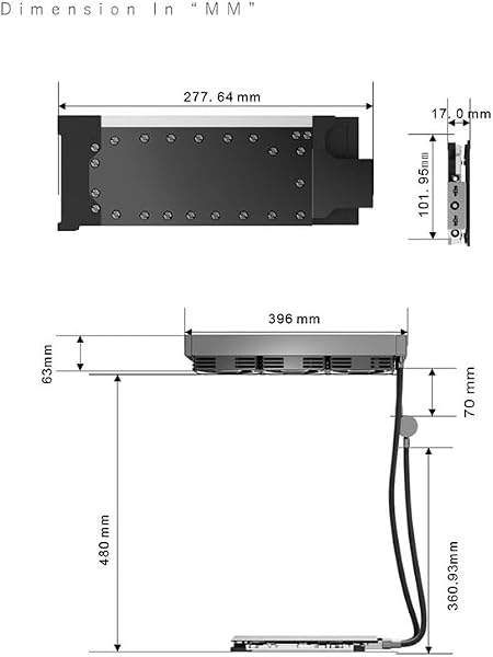 GPU AIO Water Cooler Server,360mm 240mm AIO GPU Cooler,Copper Water Cooling Kit,with Pump Fan:3008(±10%) RPM (360 Kit for Nvidia RTX 4080 Super 32G) - 1
