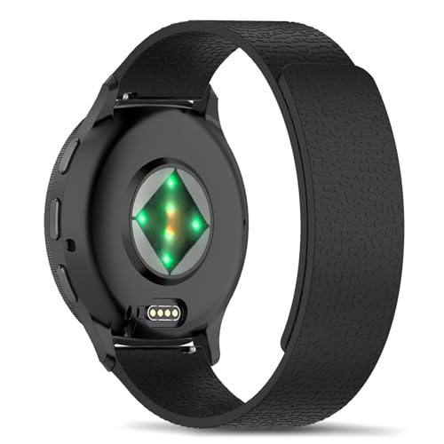 RoYiio Pasek do zegarka Garmin Forerunner 570 47 mm / Forerunner 265, 22 mm, miękki, wygodny, magnetyczny pasek zamienny do Garmin Venu 3 / Venu 2 / Vivoactive 4, czarny