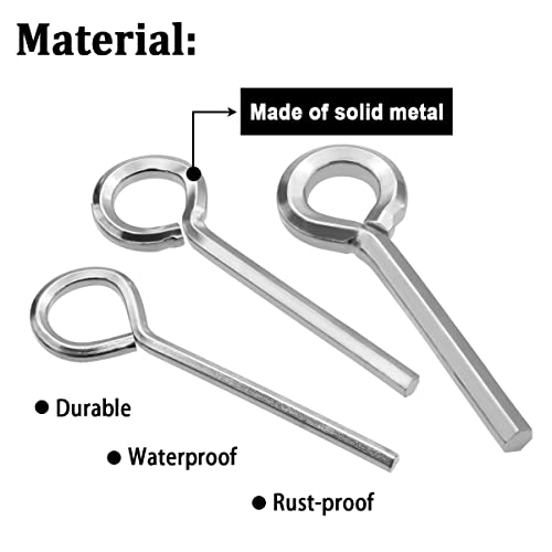 Image of 8PCS 7 /32 inch Standard Hex Dogging Key with Full Loop（Black）,Metal Wrench Door Key for Push Bar Panic Exit Devices