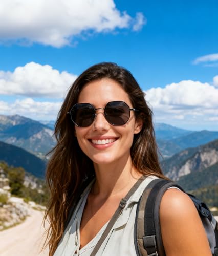 Retro Square Sunglasses for Women and Men Polygon Mirrored Lens Vintage Square Shades DJ10006