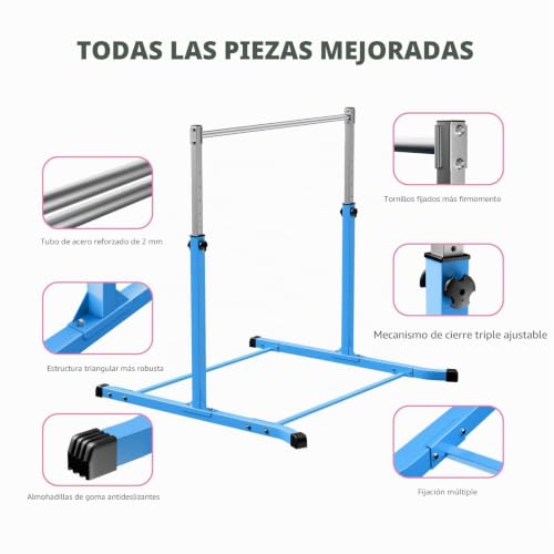 Barra de gimnasia infantil ajustable Mosebears de acero estable para casa 4