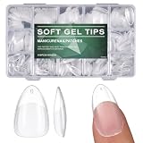 Culinavog 510 Stück Mandel Nageltips für Gelnägel, Soft Gel Nail Tips