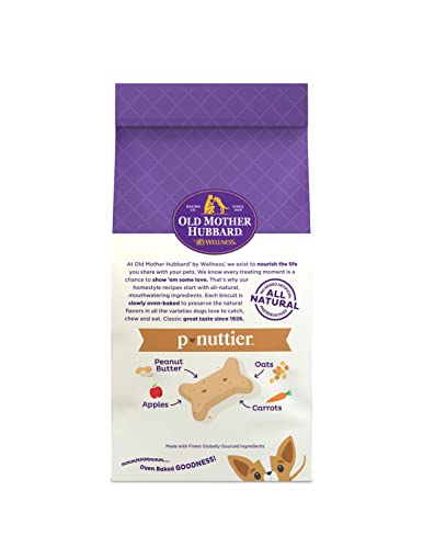 Old Mother Hubbard Classic Crunchy Natural Dog Treats, P-Nuttier Mini Biscuits, 5-Ounce Bag #TOP1