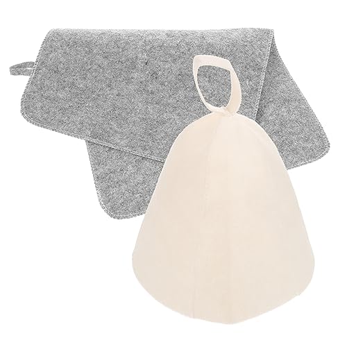 WOFASHPURET 1 Set Felt Sauna Hat and Cushion Set Comfortable Water Absorbent Sauna Supplies for Adults Durable Felt Materials Portable Design for and Relaxation
