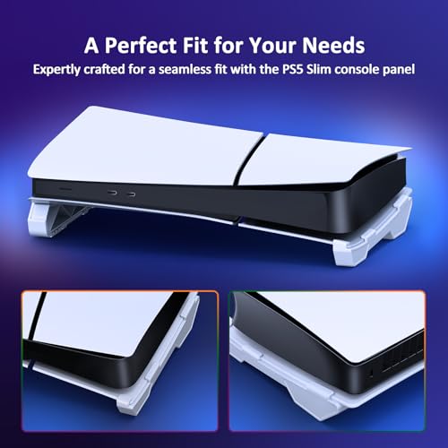Image of NexiGo Horizontal Stand for New PS5 Slim and Pro Console, [Minimalist Design], Base Stand for PS5 Accessories, Compatible with PlayStation 5 Slim /Pro Disc & Digital Editions, White
