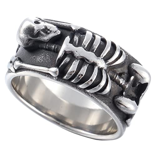 Image of Death Skull Ring for Men Stainless Steel Jewelry Biker Rings Scary Death Ring Skull for Gifts