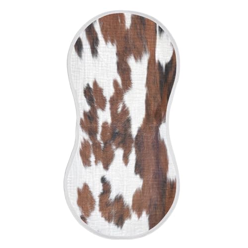 Cow Print Plant Burp Cloths Cotton Baby Washcloths,Large 22x11in Burping Cloth Absorbent and Soft for Newborn Baby Boys and Girls,4 Pack