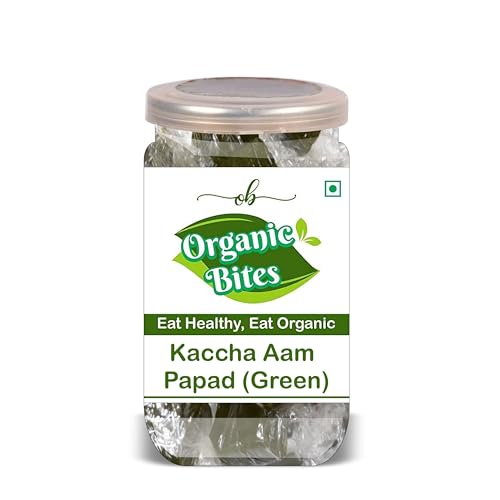 ORGANIC BITES Kachha Aam Papad (Green) 300 Gram Airtight Container image 3