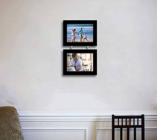 Image of Art Street Store Tremendous Twin Pearl Drop Hanging Photo Frame Set of 2 Photo Frames for Home & Office Decoration - Black (5x7 Inch)