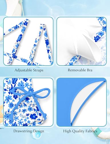Image of Girls Tankini Swimsuits Two Piece Bathing Suit Drawstring Swimwear Set for Girls 7-18 Years