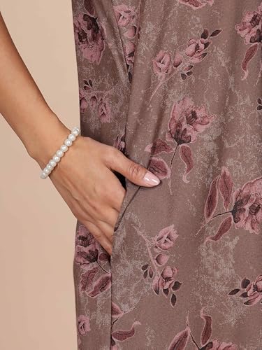 Image of 9shines Label Stylish Alpine Nighty Maxi for Women | Full Length Trendy Nightgown | Premium Nightdress | Nightwear | Embroidery Nighty with Pockets (2892)