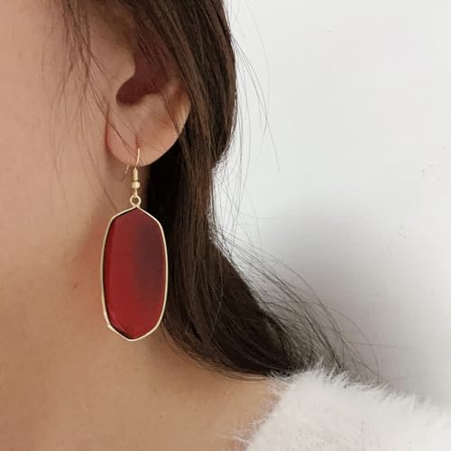 SELOVO Crystal Stone Statement Earrings Fishhook Drop Dangle Earrings Gold Tone3