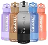 Coldest Sports Water Bottle with Straw Lid Vacuum Insulated Stainless Steel Metal Thermos Bottles Re