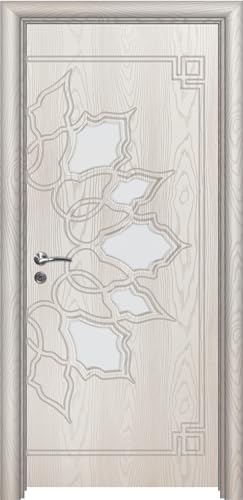 Porta da interno con vetro in materiale HDF di qualità con maniglia in acciaio inox serratura in metallo disponibile in diverse misure colore Bianco Effetto Legno PIE18 (anta 70x197cm, telaio 7-10cm)