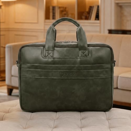 Image of VISMIINTREND Laptop Bags for Men Office Use | Stylish Leather Office, Messenger, Shoulder, Handbag | Fits 13 inch,14 inch, 15.6 Inch Laptops, Macbook | Corporate Gifts for Men, Women, Clients, Employees