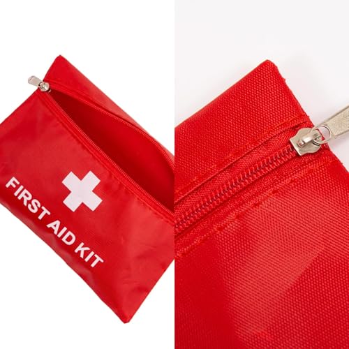 Image of First Aid Bag Empty,Mini First Aid Pouch Empty,Mini First Aid Kit Bulk,Zipper Pouches for Emergency,Travel and Outdoor (Red 6 Pack, 4.3 * 6.3 inch)