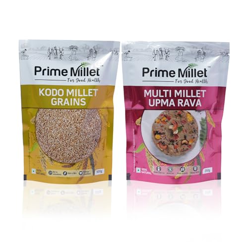 Image of Prime Millets Organic Kodo Millet Grain | Multi Upma Rava | Pack of 2 (750g Each) | High Fiber | Healthy Digestive Meals | Premium Quality